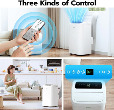ZAFRO 12,000 BTU (8,000 BTU SACC) Smart Portable Air Conditioner Cools Up To 400 sq. ft.